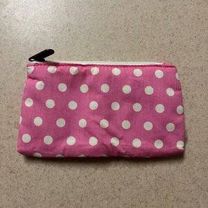 Princess Hill London Pink & White Polka Dot Small Makeup Bag